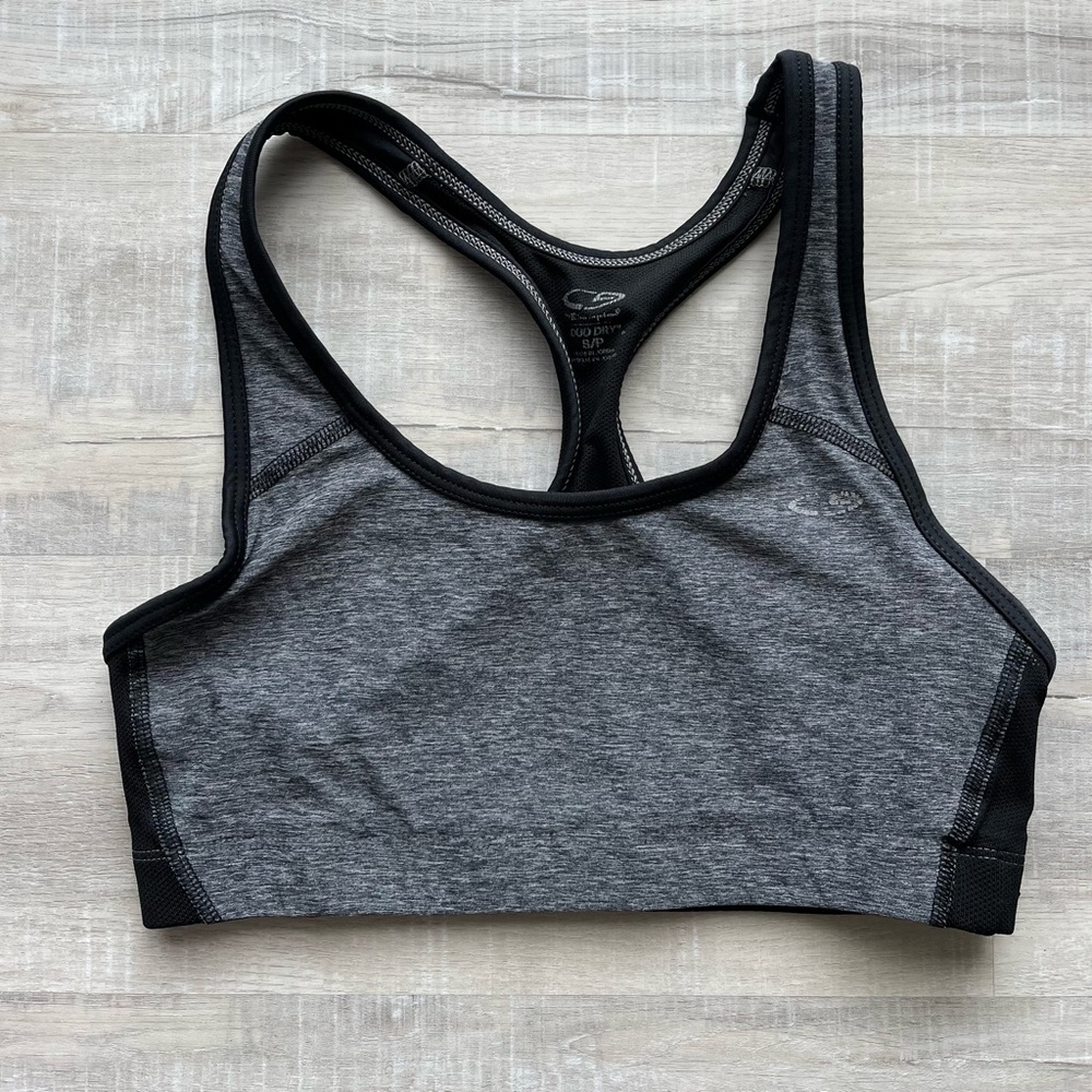 CHAMPION Duo Dry Gray & Black Sports Bra Size S/P